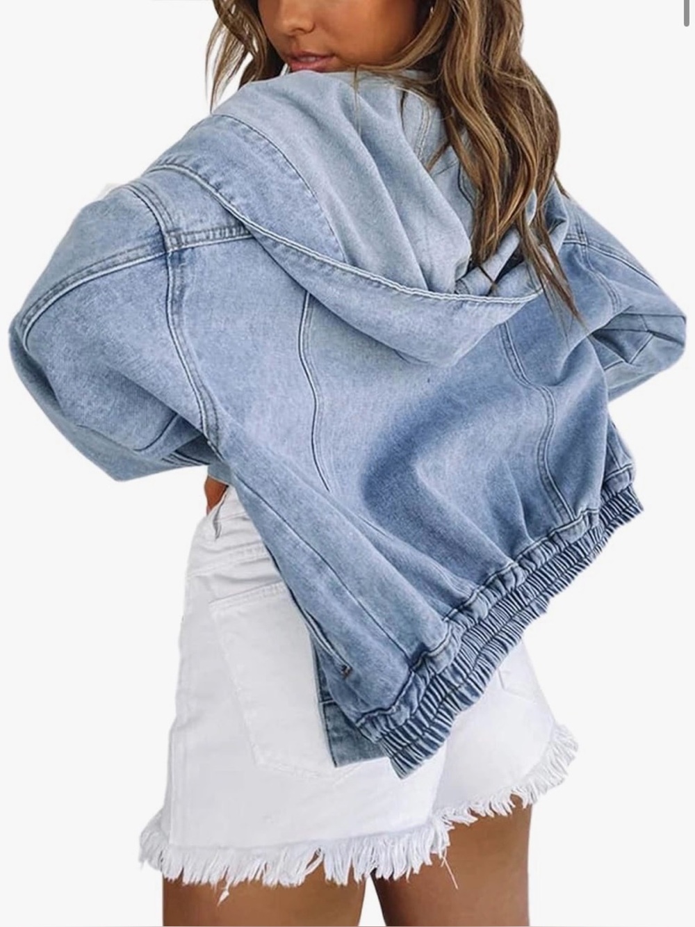 Women's Denim hood Jacket (Chose color of choice ,Size) small med lg xl